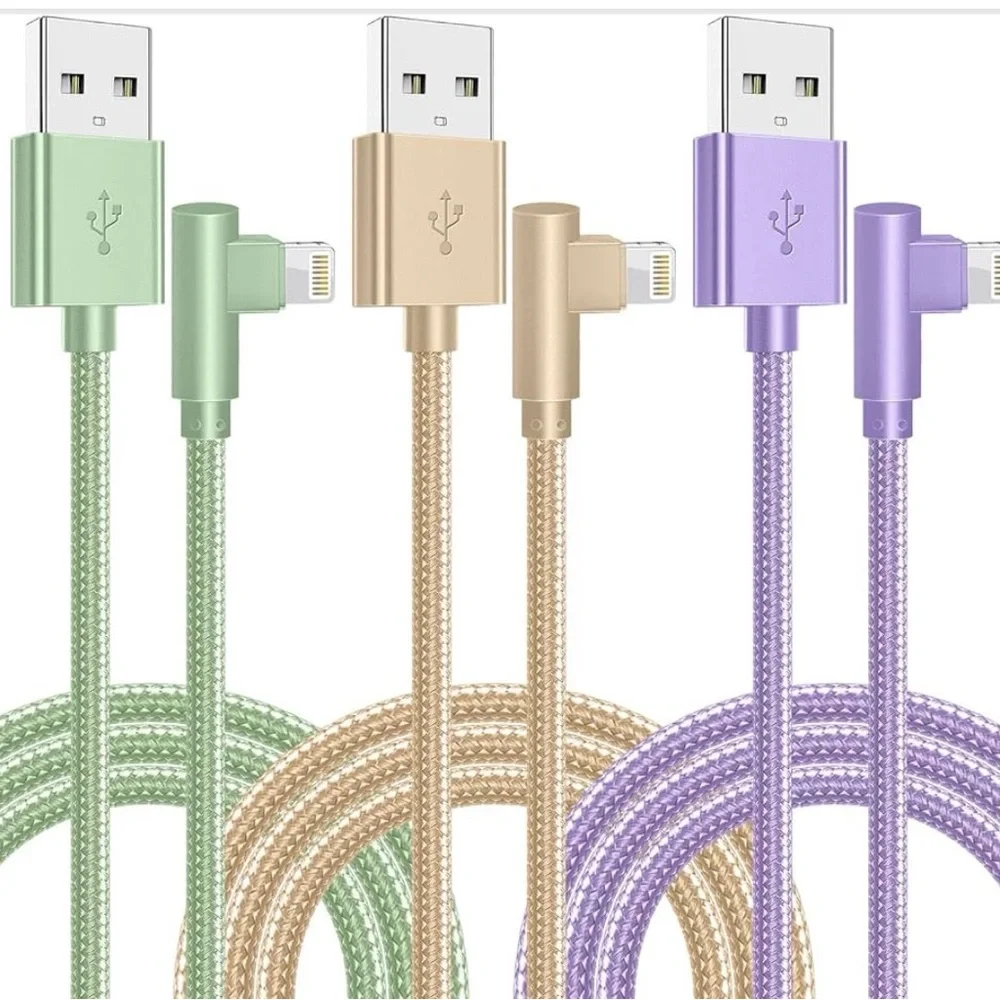 Assorted Lot of Iphone/Ipad Charging Cables - Black, Purple, White